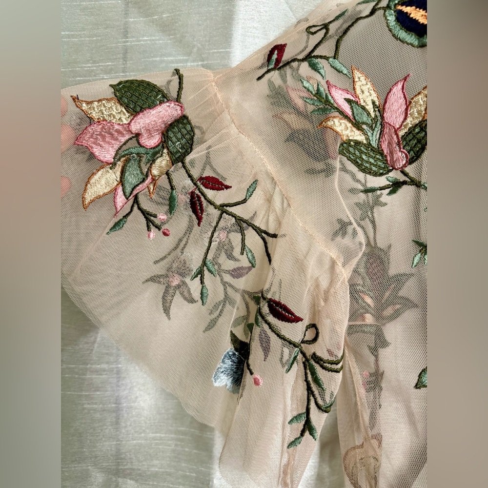 Zara embroidered mesh top - Picture 5 of 9